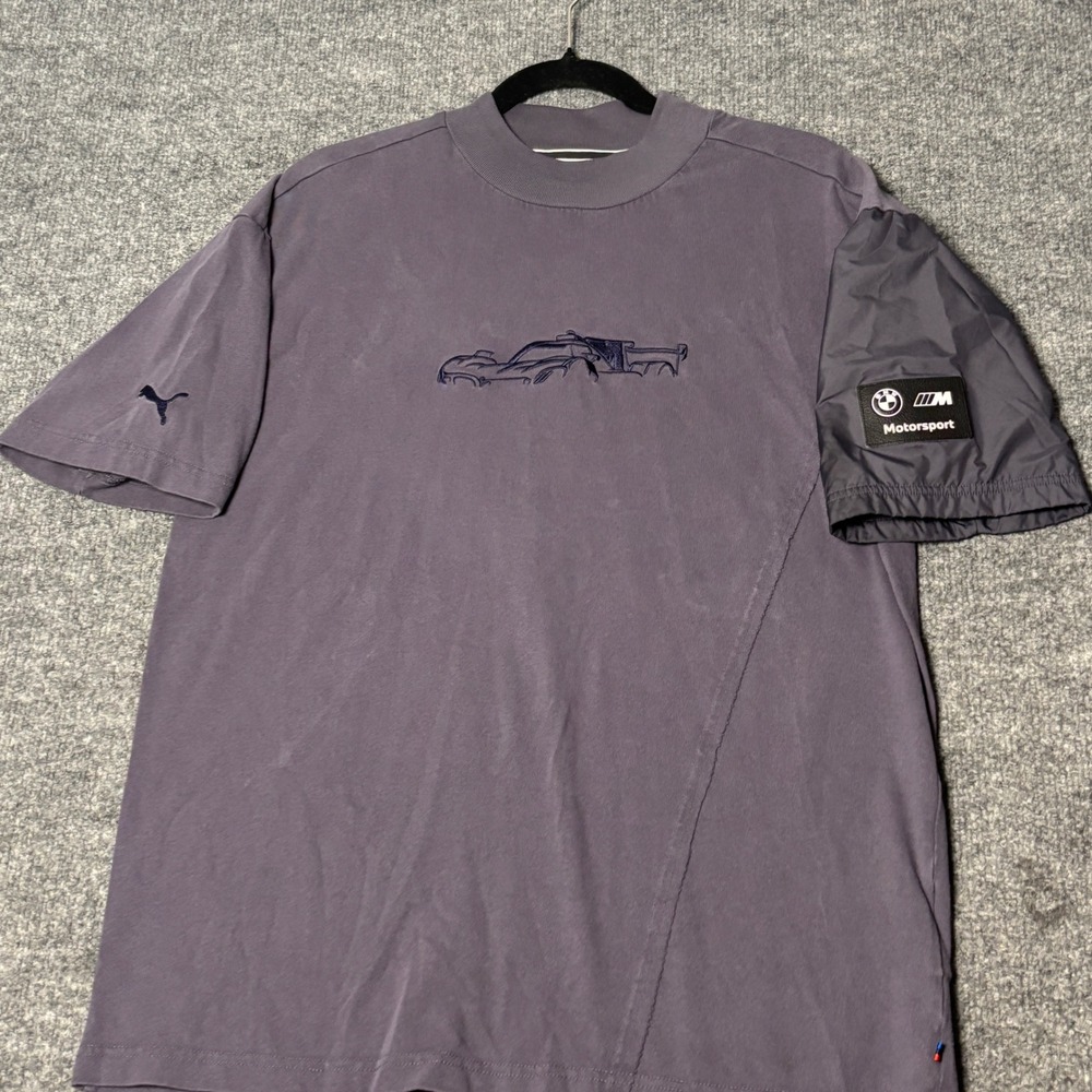 Puma BMW M Motorsport Statement Car Graphic T-Shirt Mens Small Gray Racing Core